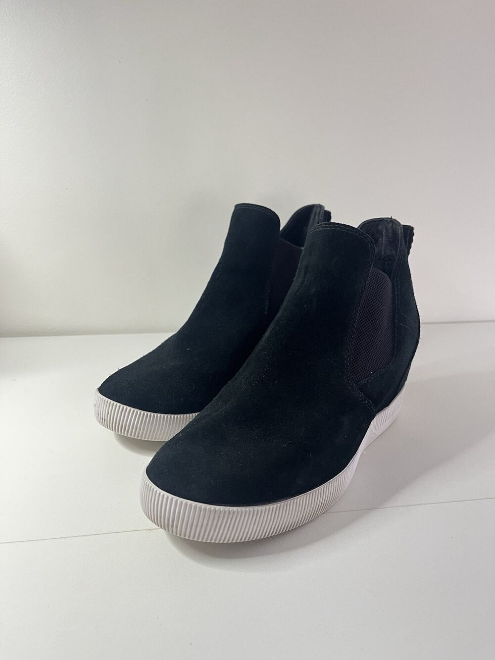 Sorel Women's Out N About Outdoor Slip-On Wedge Comfort Bootie Black Sz 6.5